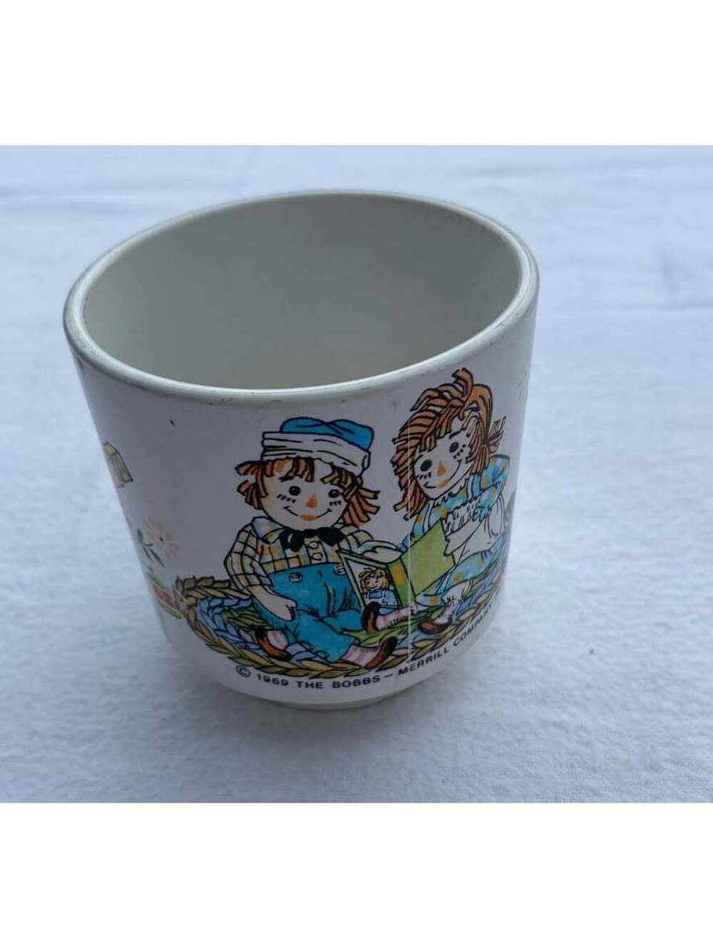 Vintage 1969 Raggedy Ann & Andy Plastic Mug